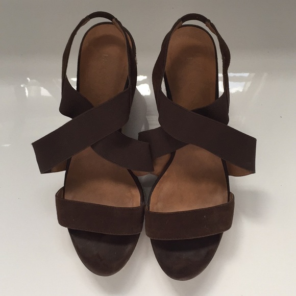 Franco Sarto brown wedge with rope heel - Picture 1 of 5